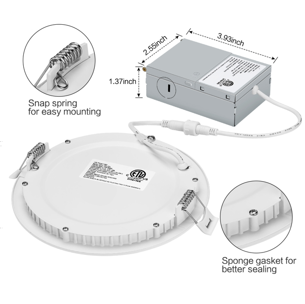 Factory wholesale SAA certified energy star ultra-thin 8 inch 12w round recessed ceiling light LED panel light