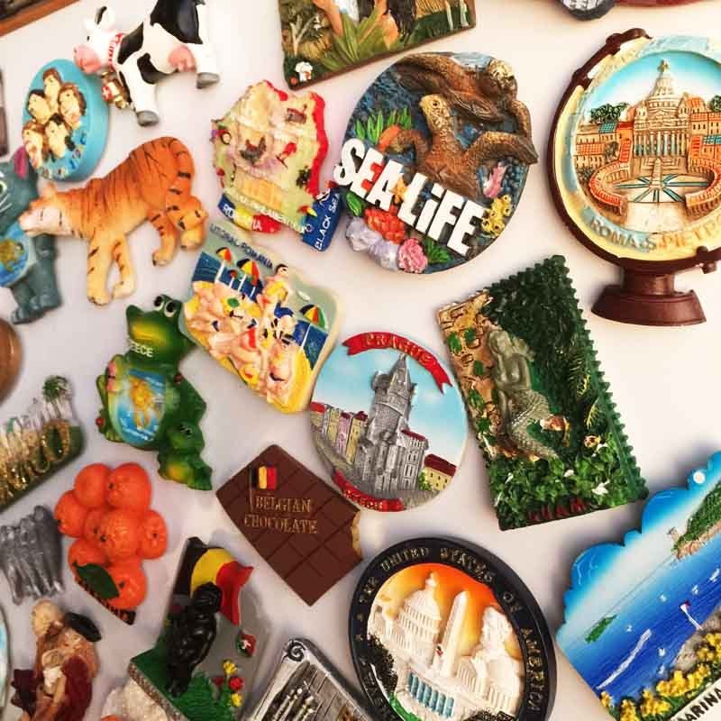 Magnet Souvenir 3 Resin Creative Commemorative Painting Around The World 3D Travel Decoration Contemporary Refrigerator Magnet