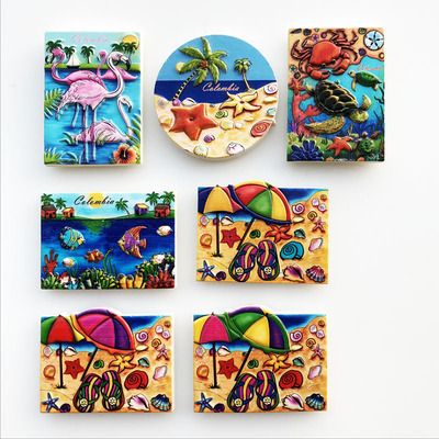 Creative Marine wind animals from Colombia 3D Magnet Souvenir 3 Resin Magnet REF Magnet souvenir