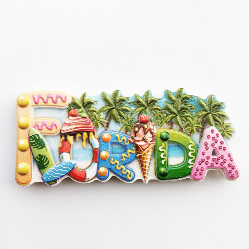 Florida Coconut Beach Ocean Wind Travel Souvenir refrigerator sticker refrigerator magnet