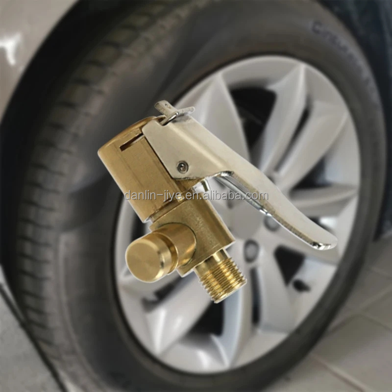 8mm Brass Car Tire Inflator Chuck Air Compressor Pump Lock on Nozzle Fine Thread Deflation Air Chuck Pump Valve Clip