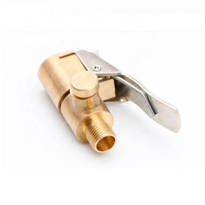 8mm Brass Car Tire Inflator Chuck Air Compressor Pump Lock on Nozzle Fine Thread Deflation Air Chuck Pump Valve Clip