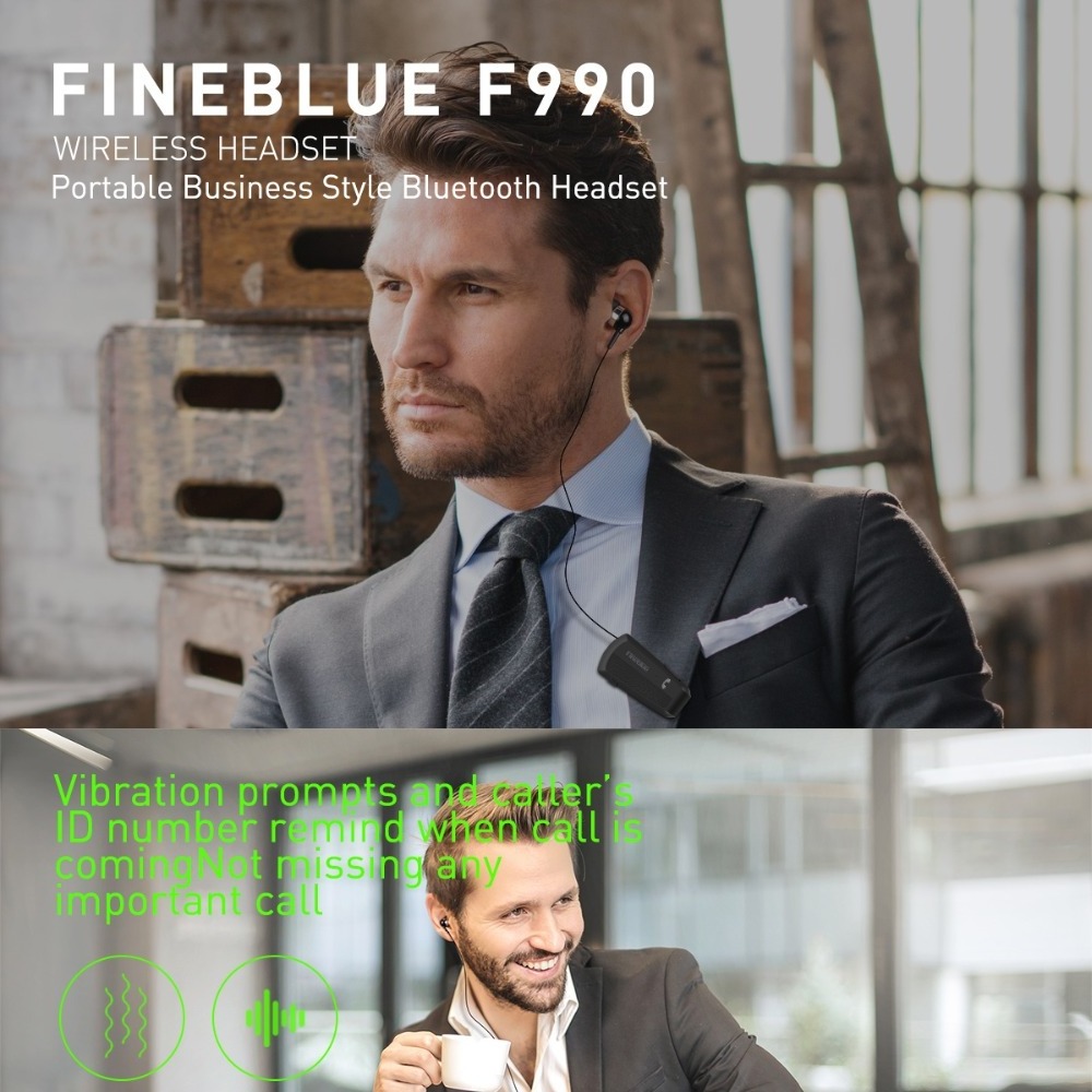 Fineblue V5.1 F990 pro Wireless business Headset Driver Earphone Telescopic Clip on stereo earbud Vibration