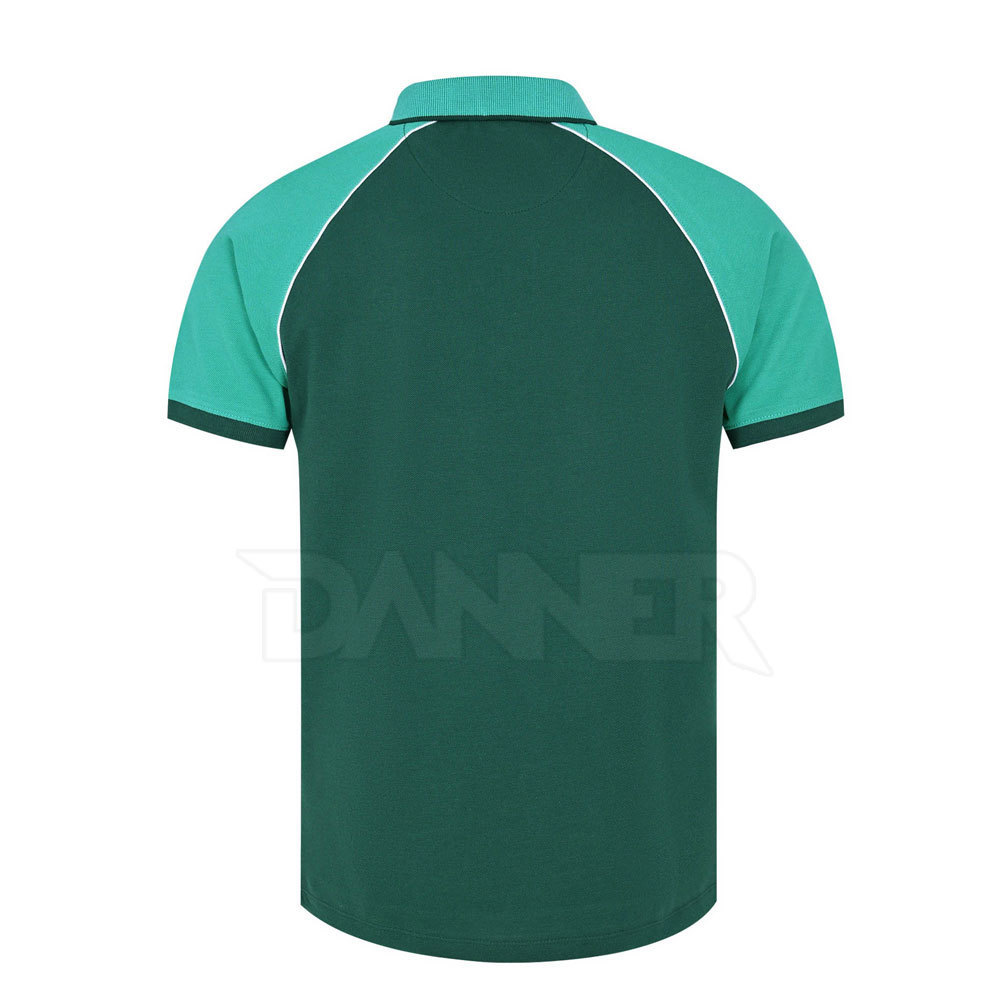 Custom Plain Green Polyester Polo T Shirts Quick Dry Men's Polo Shirt 2 Buttons Polo By DANNER SPORTS