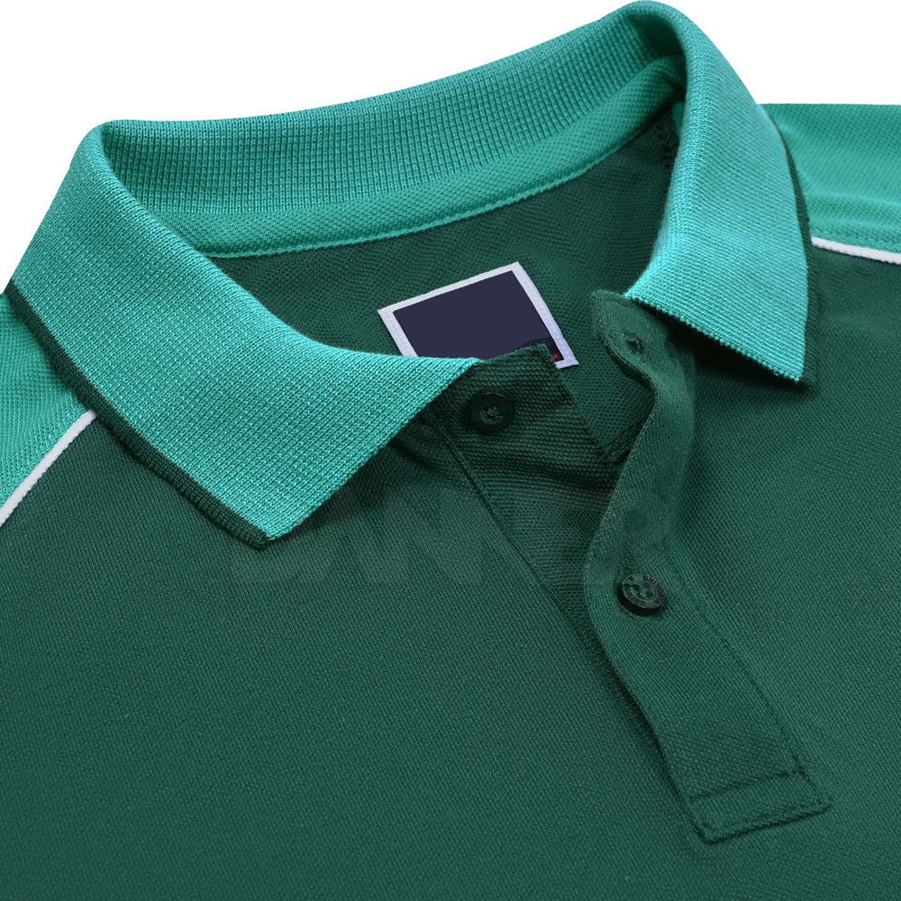 Custom Plain Green Polyester Polo T Shirts Quick Dry Men's Polo Shirt 2 Buttons Polo By DANNER SPORTS