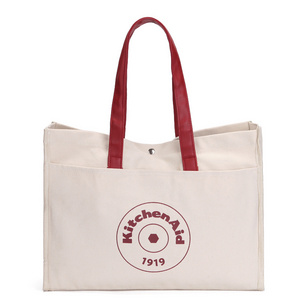 2022 Casual And Fashional Custom Canvas Tote Bag With Leather Straps