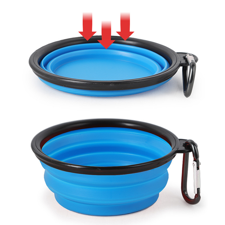 Portable Silicon Pet Feeding Bowl Foldable Travel Pet Food Water Bowl for Small Dogs Collapsible Dog Bowl