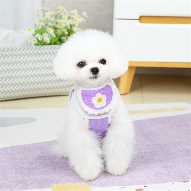 Designer Dog Clothes Summer Dog T shirt with Bandana Cute Pet Clothes Vest for Small Dogs