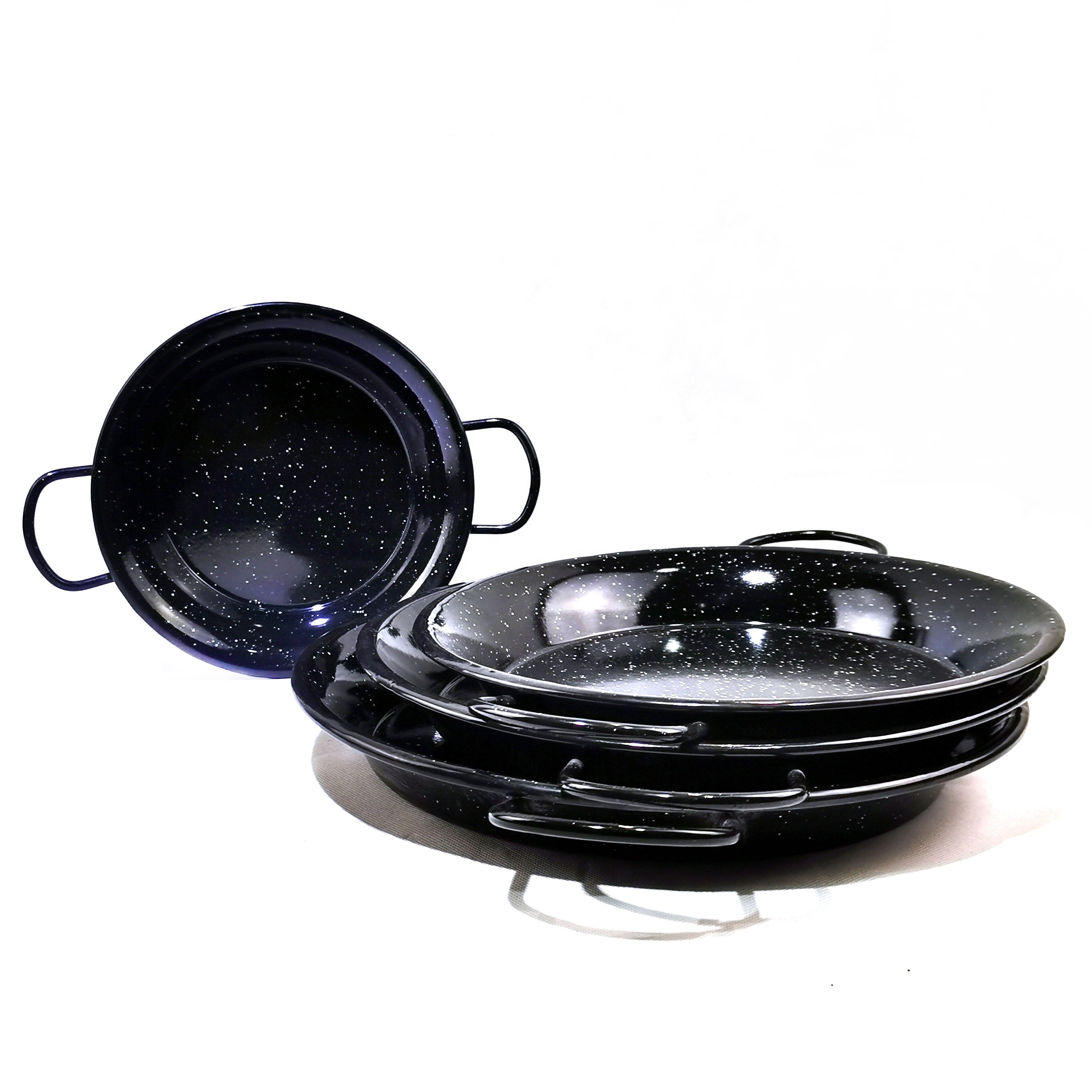 Paella Pan Carbon Steel 20/22/24/26/28/30/32/34/36/38Cm  paella Pan Spanish Seafood Cooking Pan with Handles Stainless