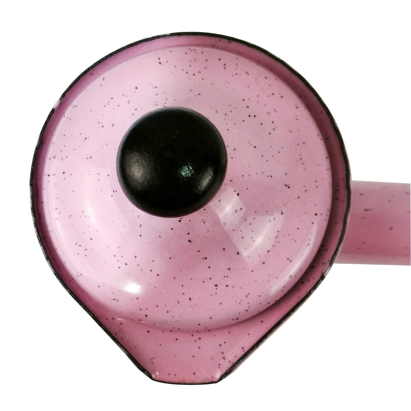 European Enamel Classic Pink Coffee Pot Diversion Mouth Kitchenware Cooking Pot Coffee Warmer Pot with Wood Handle