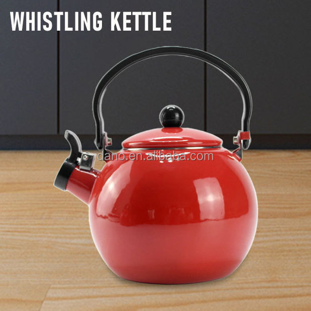 Stainless Steel Enamel Whistling Kettle High Quality Custom Enamel Teapot with Handle & Knob Induction Teapot