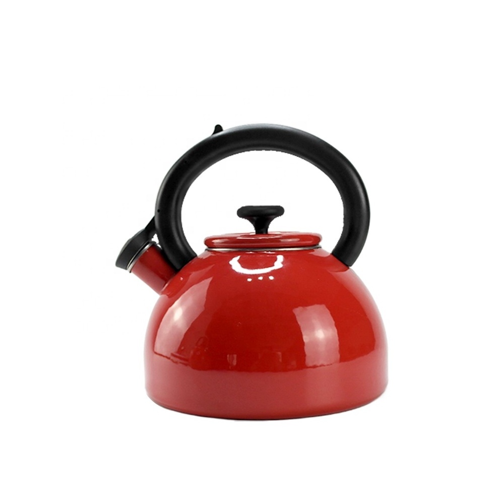 Enamel Whisting kettle Carbon Steel classic red colour whistle kettle  Coffee tea kettle