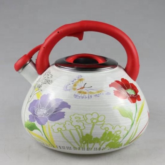 Custom Folar Enamel Coffee&Tea Pot Kettles Enamel Whistling Kettle as Amazing Gift for Housewarming