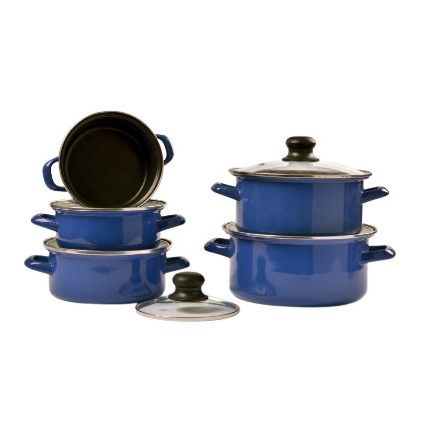 Good design enamel tableware kitchenware non-stick pot cookware sets nonstick enamelware