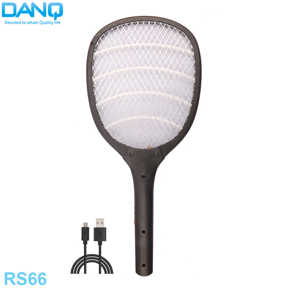 RS66 Electric Mosquito Swatter Bug Zapper Racket 4000 Volt charged by USB Cable