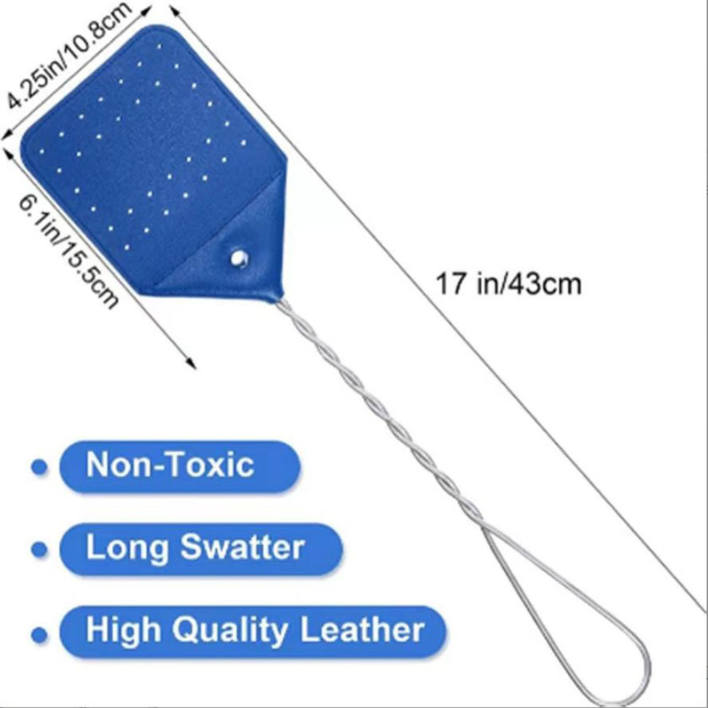 XG1218 DANQ 2022 Wire Handle And Leather Surface Insect Fly Swatter Bug zapper Catcher