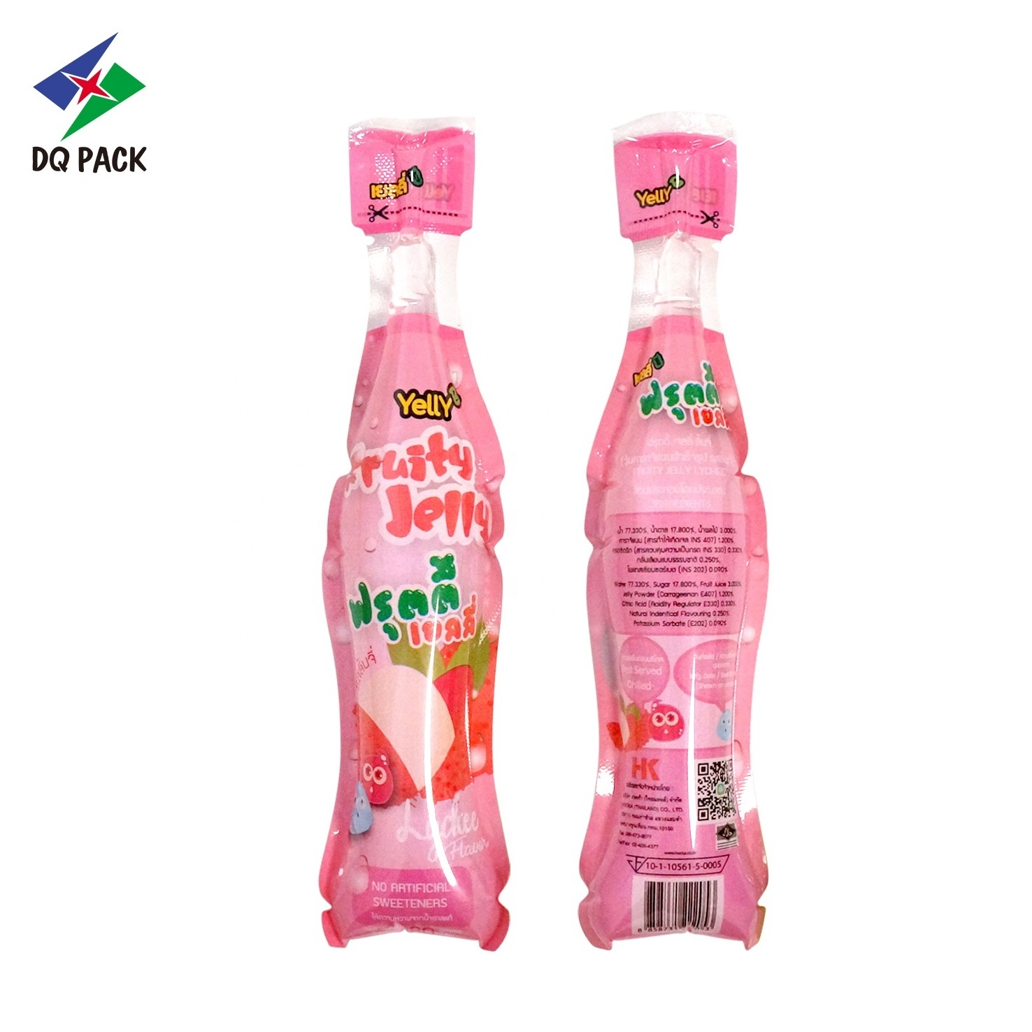 DQ PACK Custom Design  Juice Jelly  packaging bottle shape  Injection pouch plastic mylar bag