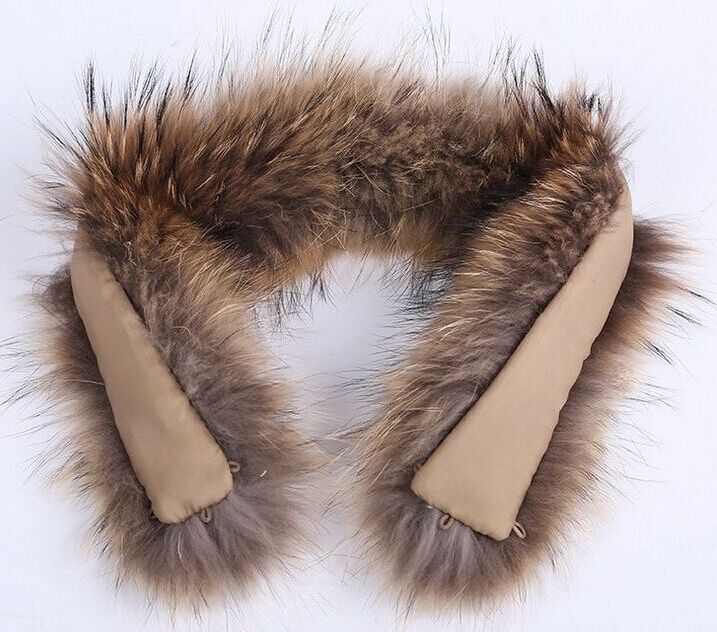 Top Quality Collar Accessories Natural Raccoon Large Fur Collar / 2016 Factory Price Fur Trim/