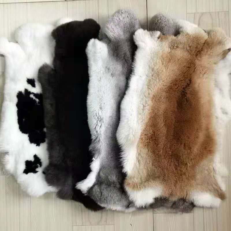 natural Genuine chinchilla Rex Rabbit Fur Pelt Skins Pelts