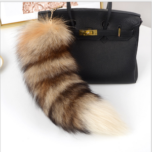 Top fashion lovely design wholesale natural white fox tail / fairy real fox fur tail keychain