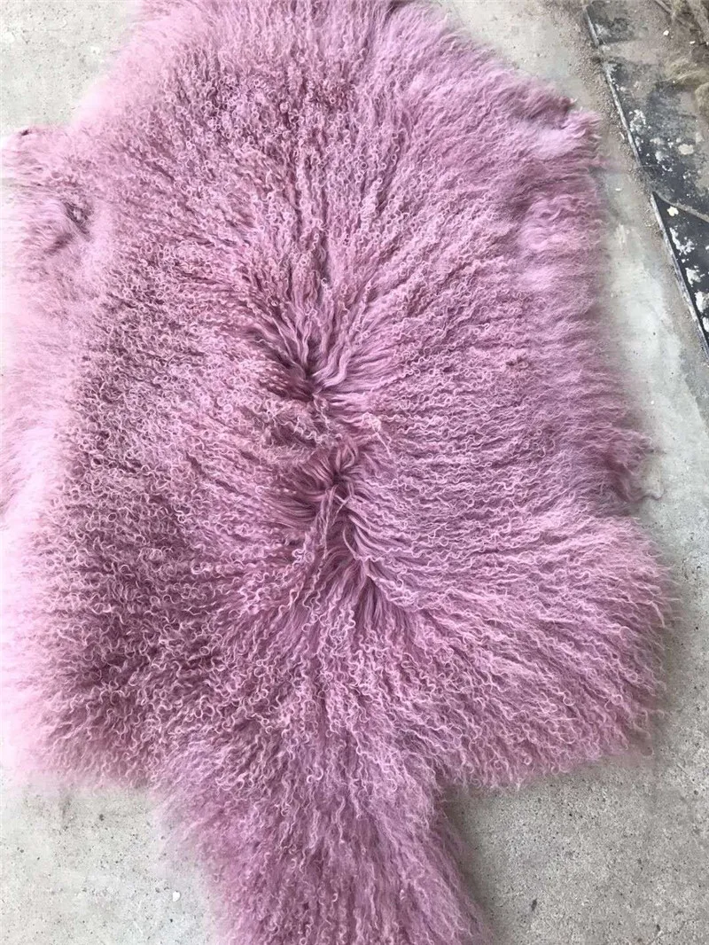 Real Tibetan Lamb Rug Goat Skin Blanket Sheep Skin Curly Fur