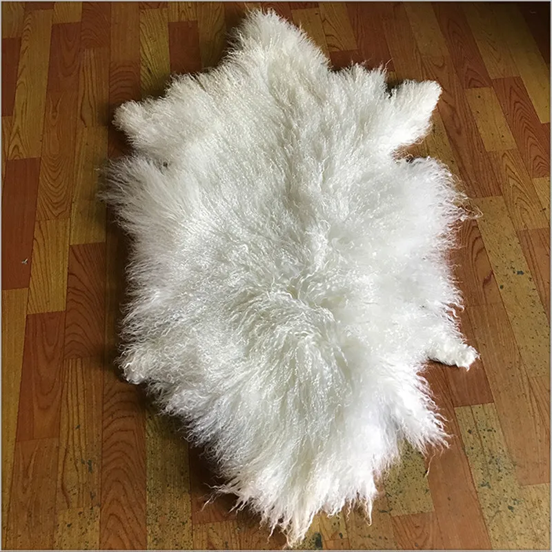 Real Tibetan Lamb Rug Goat Skin Blanket Sheep Skin Curly Fur