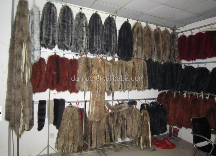 Raccoon fur strips/trimming Raw collar for hoods and collars