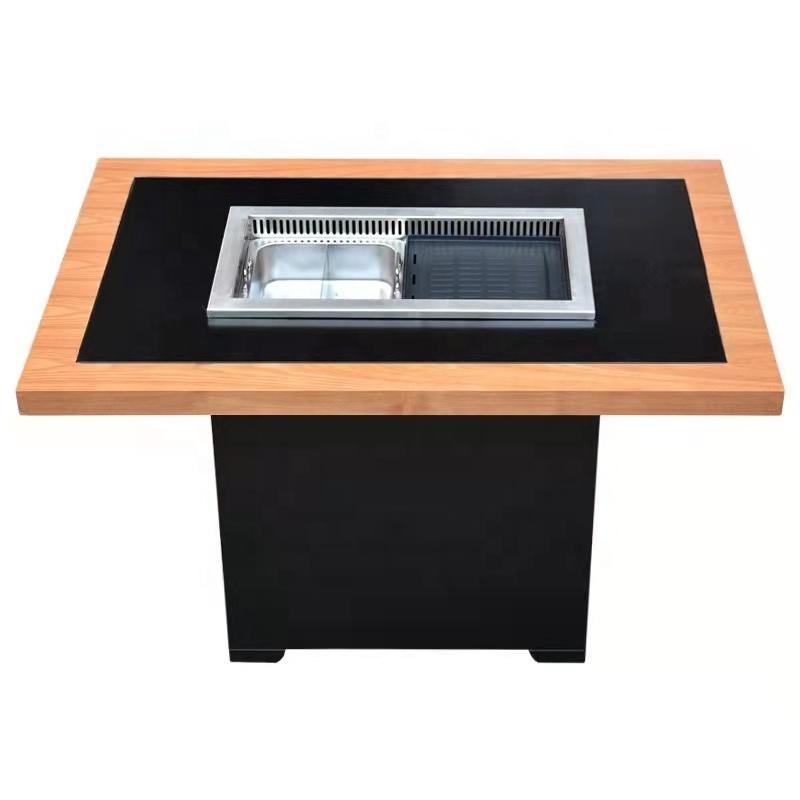 Smokeless Korean Bbq Table Commercial Top Restaurant Hot Pot Table Korean Bbq Grill Table