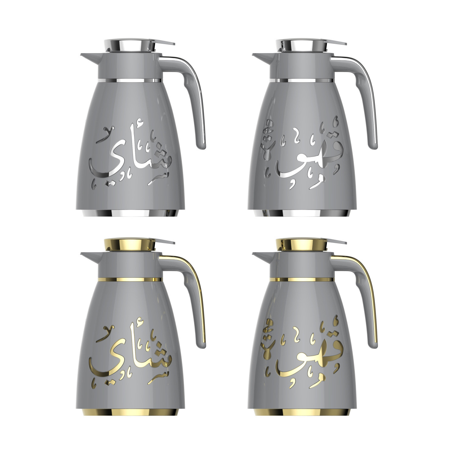 Arabic Luxury 1L Double Wall portable flask Vacuum Insulated kettle Coffee Tea pot Dallah Arabic Coffee Pot