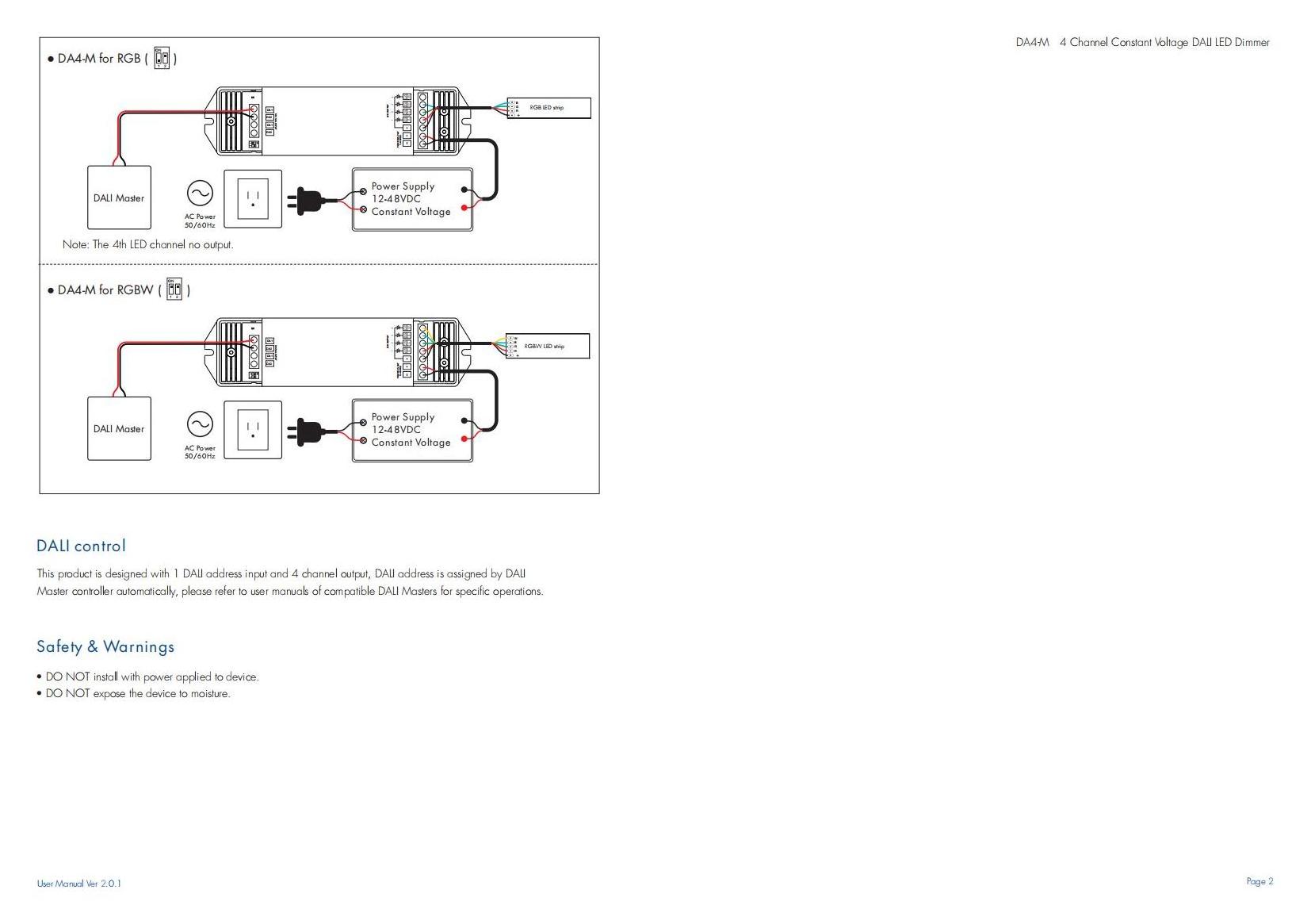 CE SAA Dali DA4-M Controller Dimmer