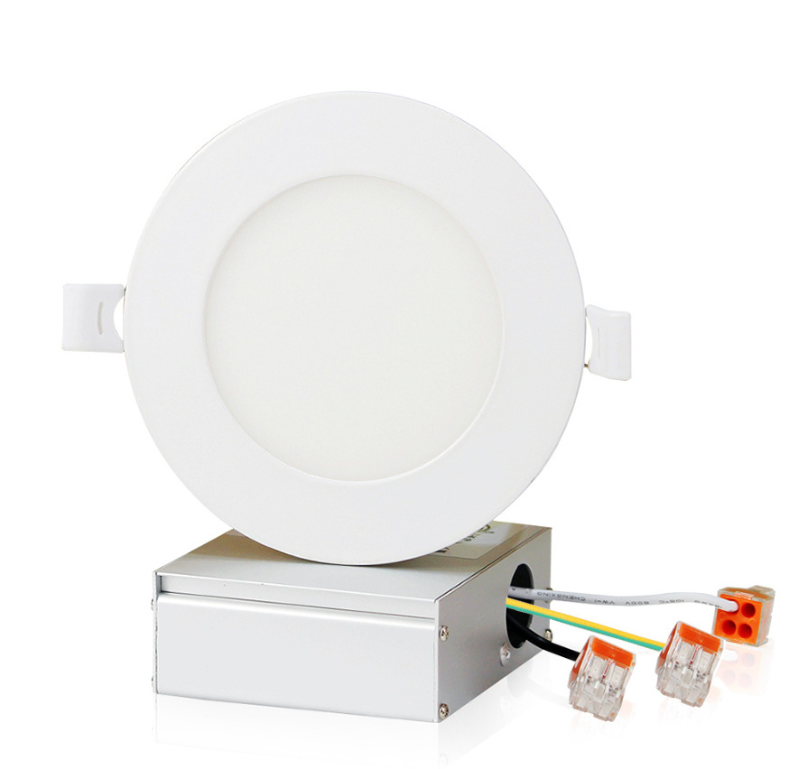 Hot Sale ETL Ultra Slim Dimmable 4 Inch LED Recessed Lighting Round Ceiling Panel light Junction Box Included