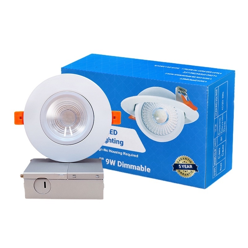 ETL 9W 4inch 120v Ip44 3CCT 5CCT Dimmable smart Rotation small led recessed downlight adjustable led spot lights