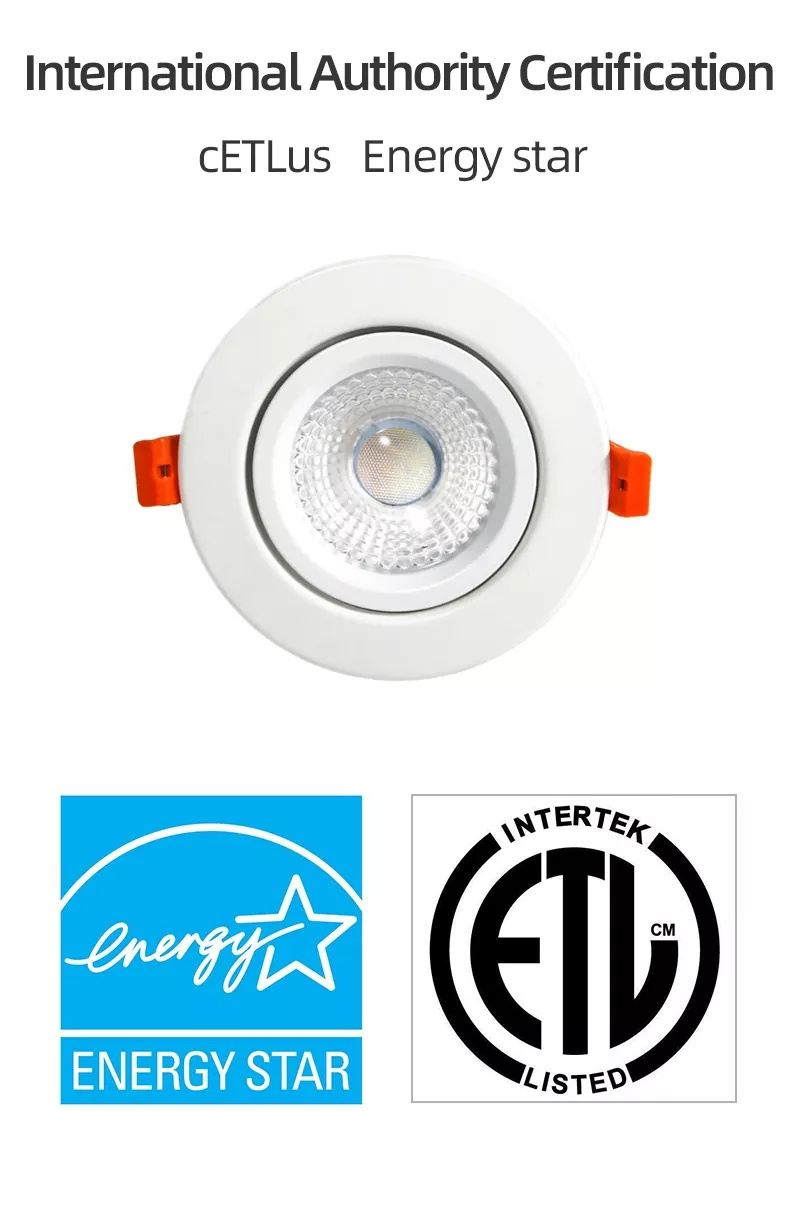 ETL 9W 4inch 120v Ip44 3CCT 5CCT Dimmable smart Rotation small led recessed downlight adjustable led spot lights