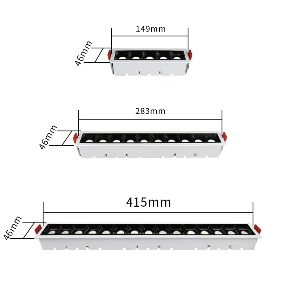 Commercial Grill Light Laser Blade Aluminum Fixture Light 5 LEDs 10W LED Linear Recessed Downlight