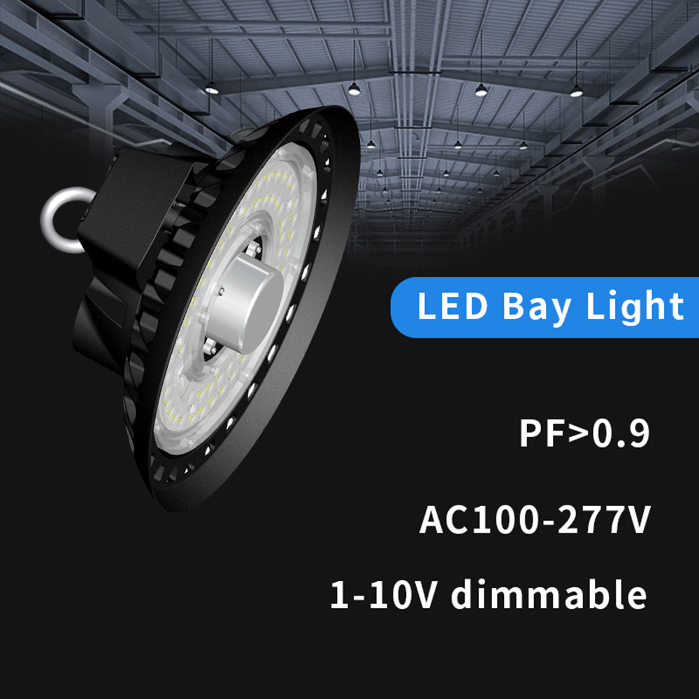 0-10V Dimmable Intelligent Light Fixture CCT Selection 150W Waterproof LED UFO High bay Light with CE ETL RoHS