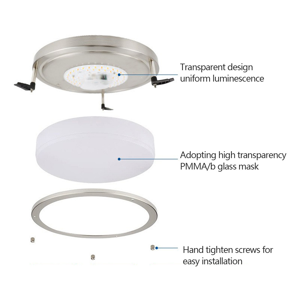 Kitchen Ceiling Light Acrylic Round Remote Control CCT Selectable 18W Surface Mounted Double Ring LED Ceiling Light