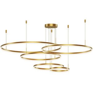 Simple Nordic Design Tri-Rings Aluminum Profile Acrylic lampshade SMD Chips Creative Circular Pendant Light for Hallway