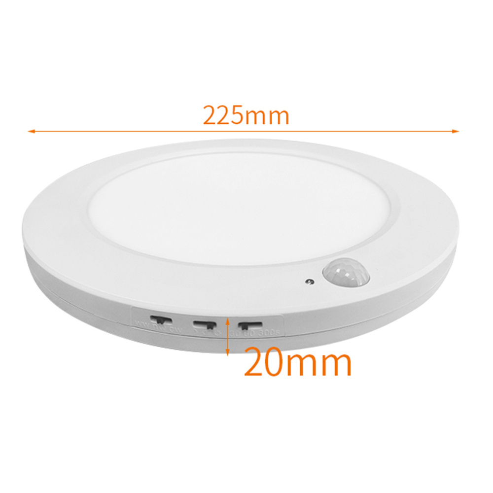 Smart Ceiling Light Tricolor Surface Mounted 6inch Round Motion Sensor Panel Light for Staircase Hallway Porch Corridor