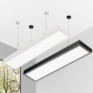 Architectural Linear Pendant Light Black White Profile Low EMF UGR 19  4500K 24w 4ft LED Linear Panel Light