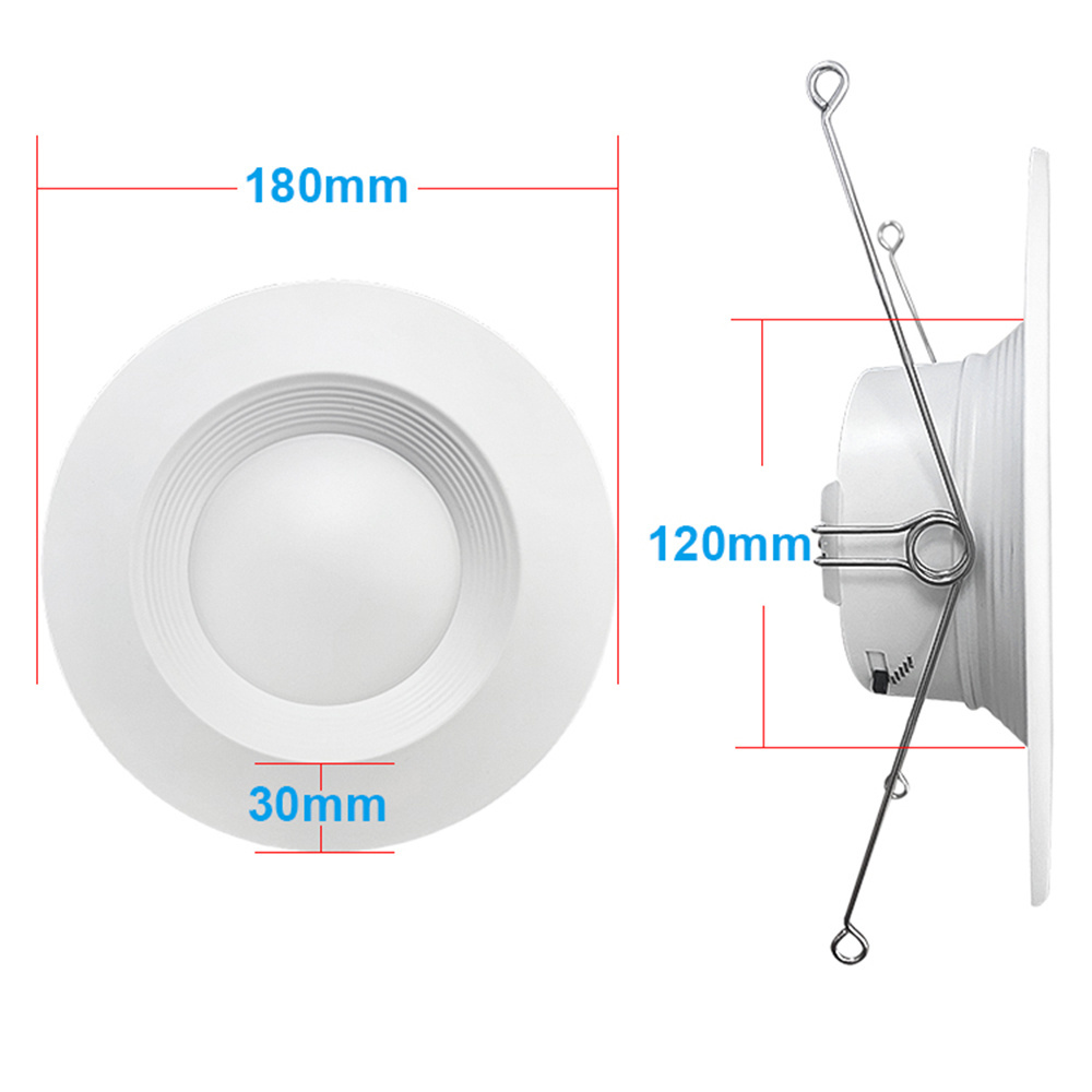 6in 5CCT Dimmable Selectable 2700-5000K 1300 Lumens Retrofit Recessed Downlight with E26 Quick Connect