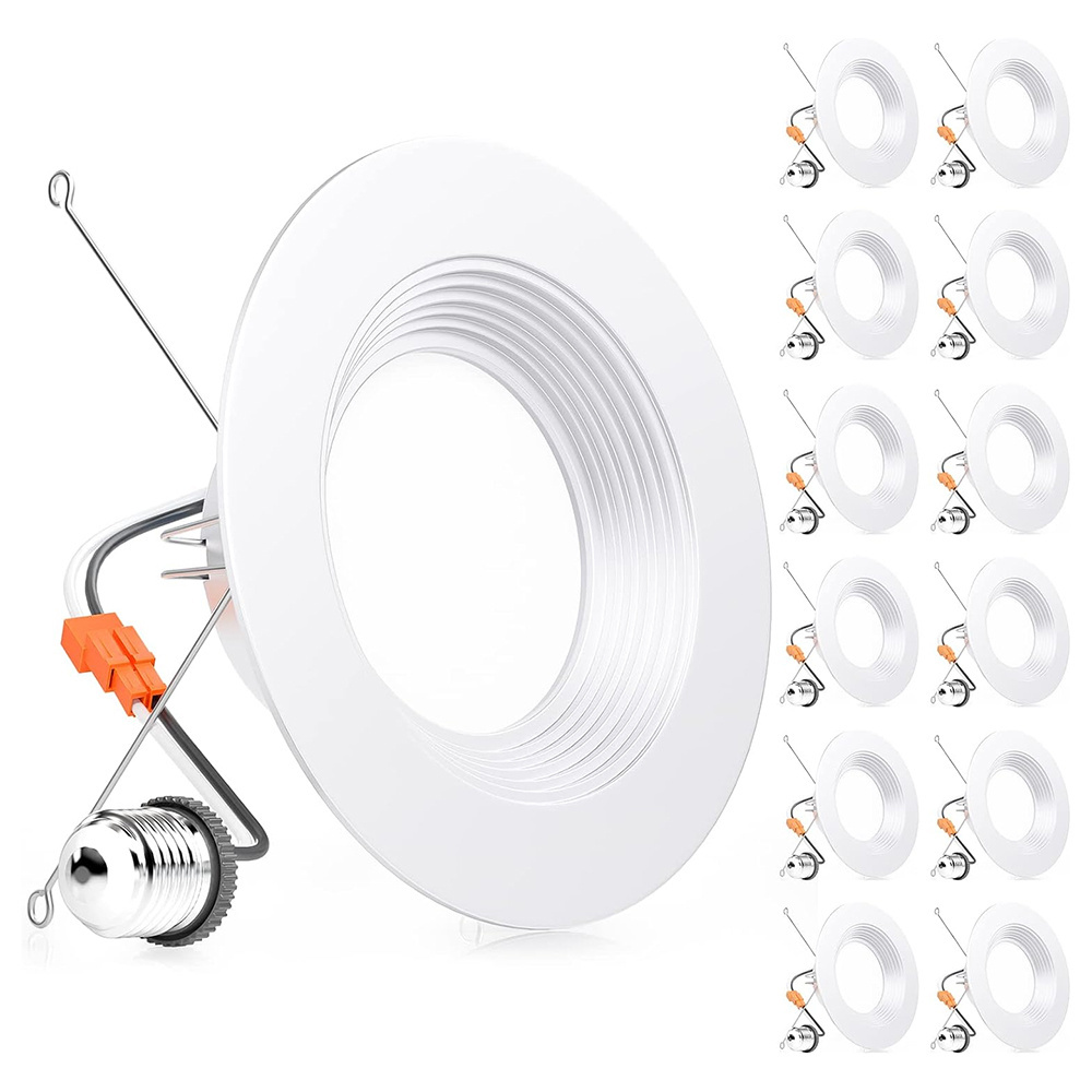 6in 5CCT Dimmable Selectable 2700-5000K 1300 Lumens Retrofit Recessed Downlight with E26 Quick Connect