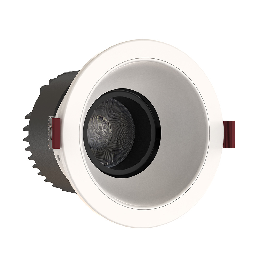 CE ETL Approved Low Profile Deep Reflector 2700K to 6500K CRI90 Dim To Warm Matt White Anti-Glare Recessed Downlight