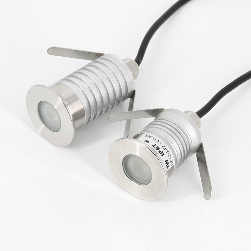 304 Stainless Steel Tempered Glass IP67 1W Waterproof  Outdoor Warm White LED Recessed Underground Light