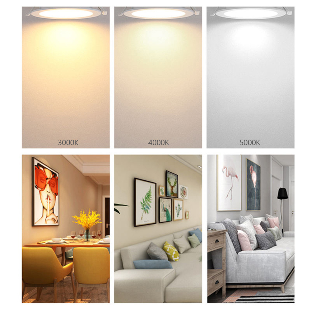 3cct 5cct T24 ETL CE Aluminum boby lamp round high efficiency  led flat panel light 4