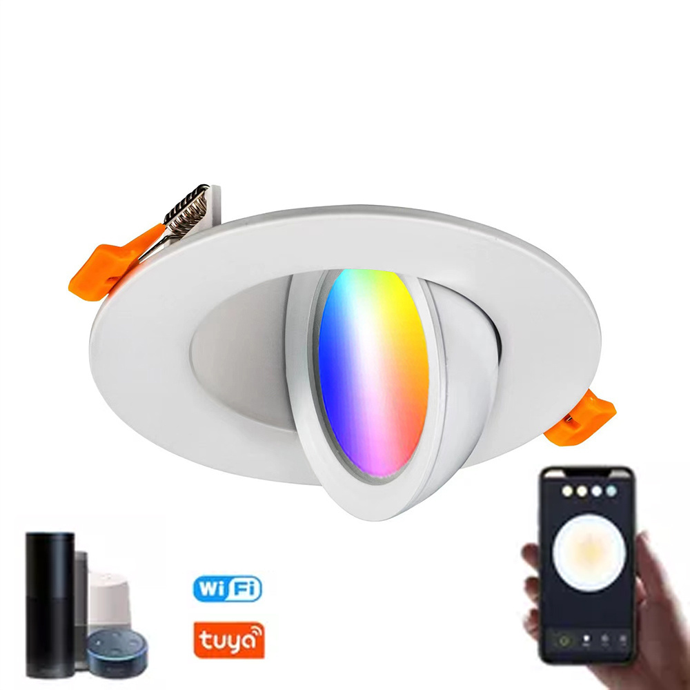 3cct 5cct smart app control RGB COB Gimbal Recessed ceiling pot Light led 4 inch recessed light