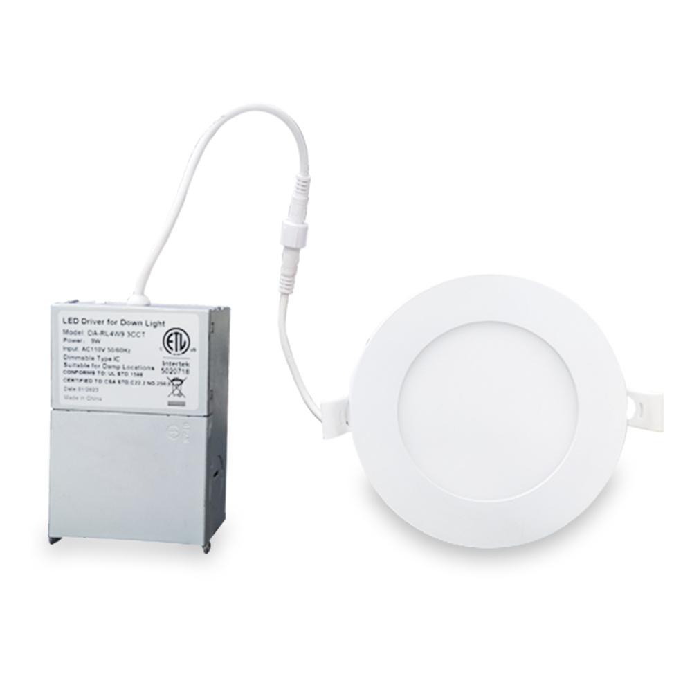 CCT 4'' tunable  round led ceiling downlight  slim flat recessed led panel light with junction box