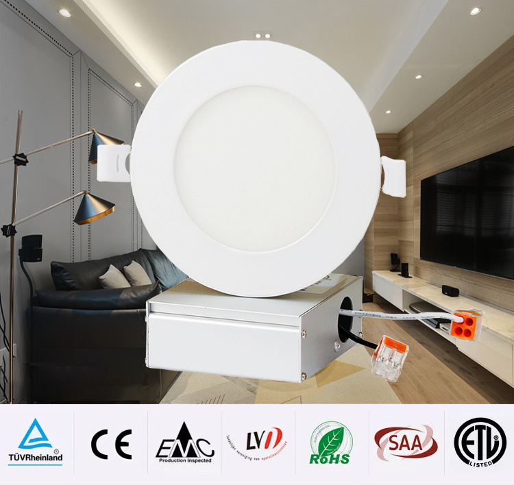 5cct triac dimmable IC rated luminaire 4 inch recessed  intertek led slim  4'' 9w gimbal slim led panel light