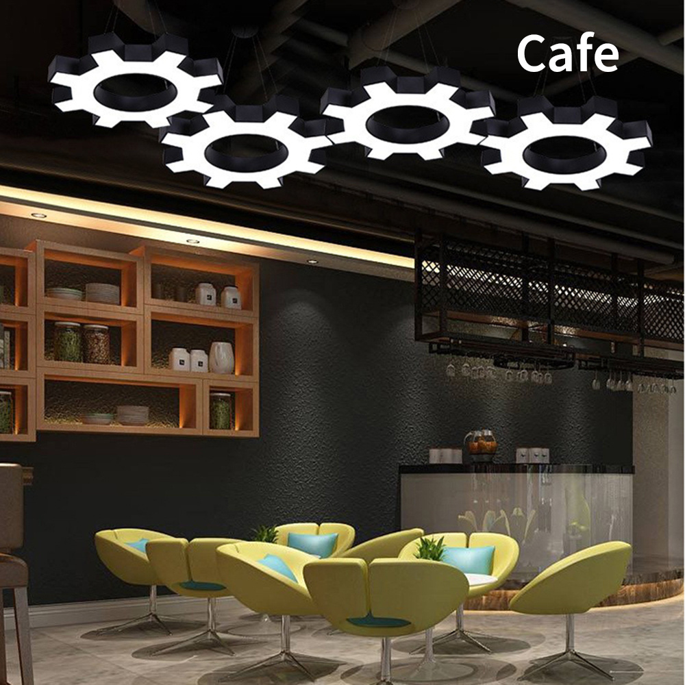 Commercial Chandelier Fitness Club Salon Cafe Ceiling Light 20W No Flicker Eye Protection Gear Shape Ceiling Pendant Light