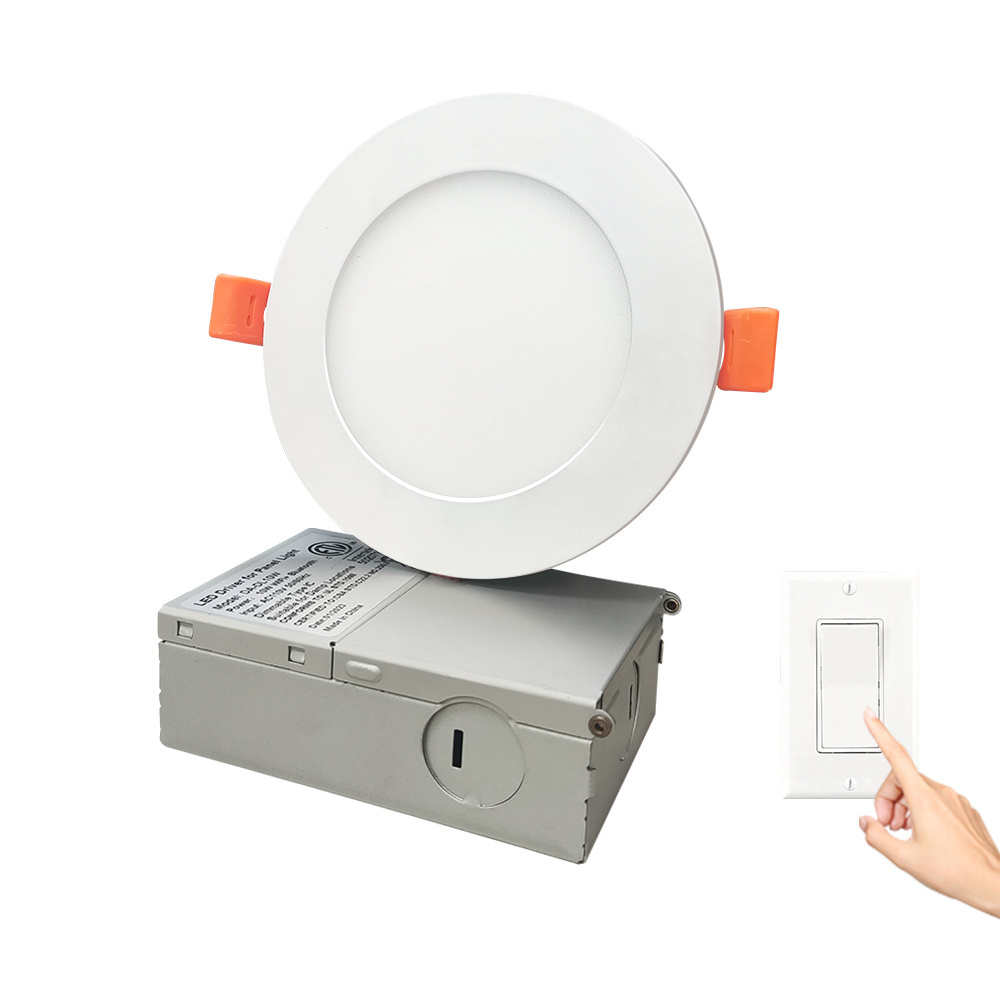 ETL CE 3CCT 5CCT ultra thin 4inch 9W  led recessed ceiling panel light no housing needed with junction box