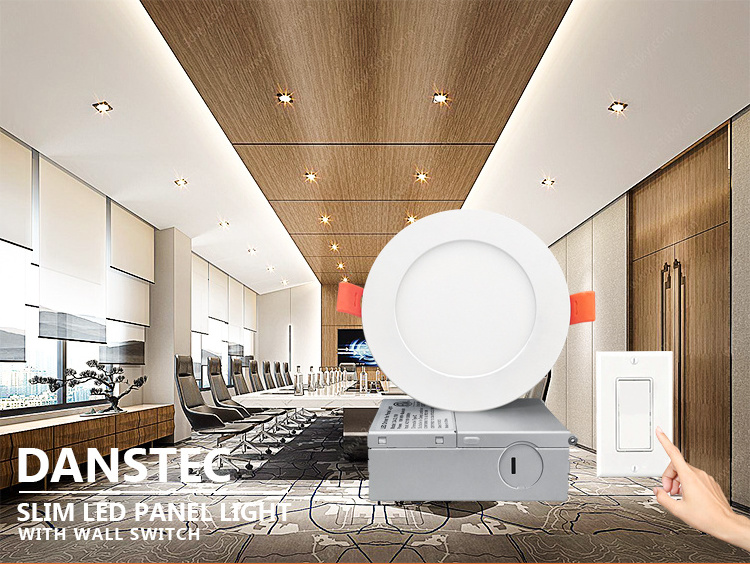 ETL CE 3CCT 5CCT ultra thin 4inch 9W  led recessed ceiling panel light no housing needed with junction box